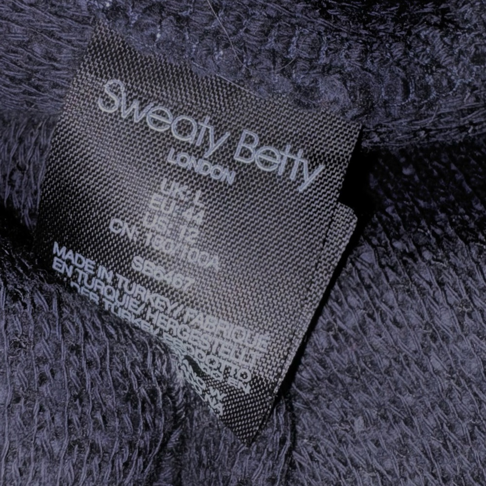Sweaty Betty Navy Boucle Full Zip High Neck Restful Jacket Size 12 Pocket - Picture 5 of 5